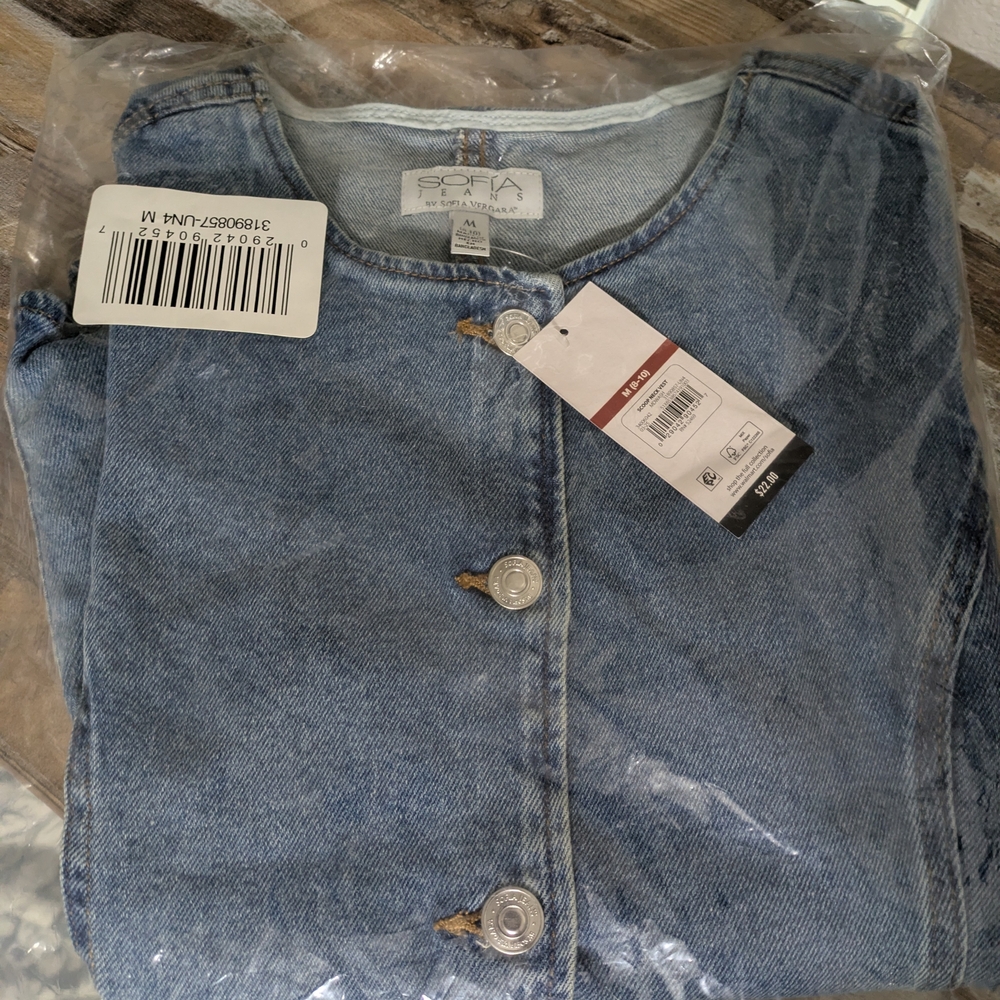 Sofia by Sofia Vergara Light Blue Denim Vest - Picture 7 of 8